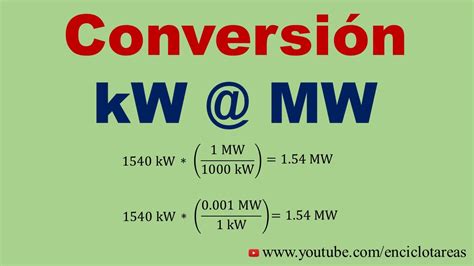 Convertire Megawatt a Kilowatt (MW → kW).